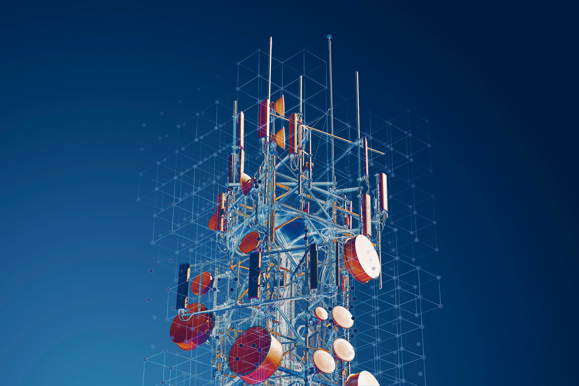 Telecommunication tower with connection points